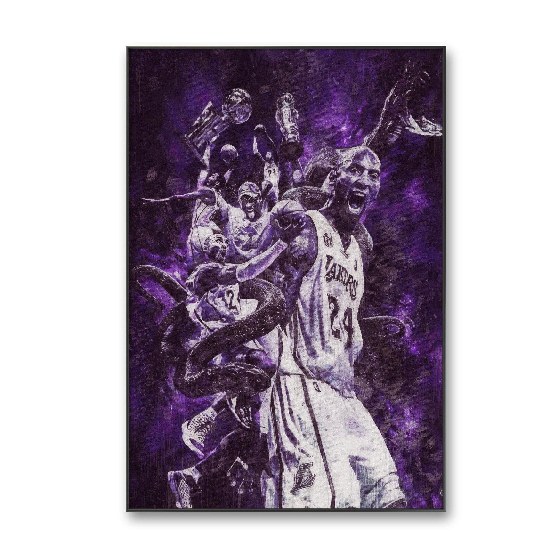 艺术家限量版画画三作品nba人物志系列-曼巴精神永恒.科比no.22