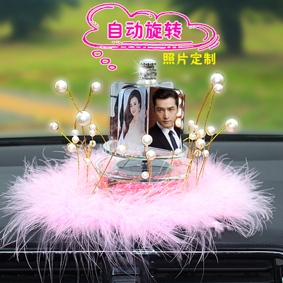 汽车摆件创意个性照片太阳能旋转