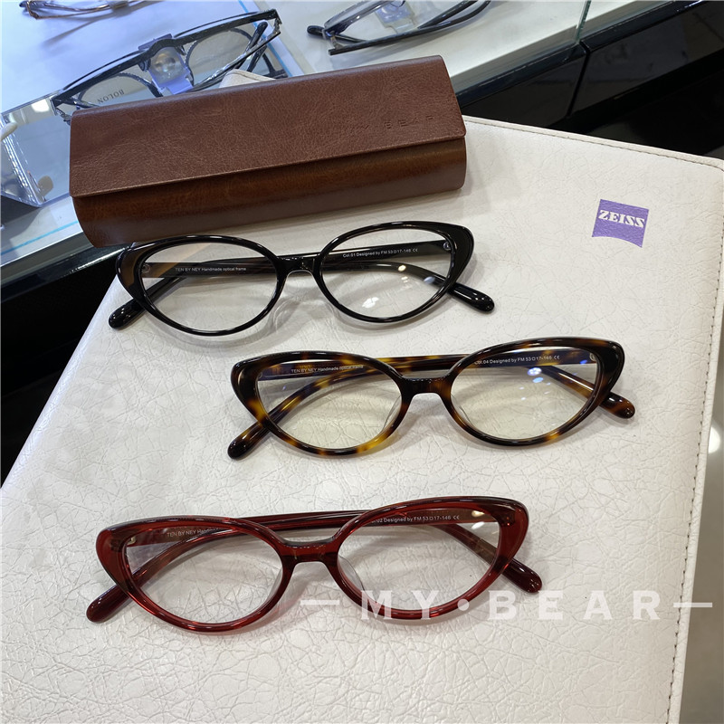 2025新款猫眼板材镜框美式红色复古俏皮眼镜女蓝光可配度数Tenney