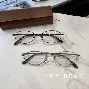 新品日系小窄框眼镜椭圆银色高品质复古文艺斯文高智可配度数眼镜