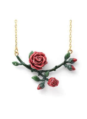 GOODAFTERNINE泰国设计师手工 爱情玫瑰花 项链