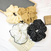 大肠发圈复古发饰碎花波点黑色裙摆发量多扎头发头花头绳女生