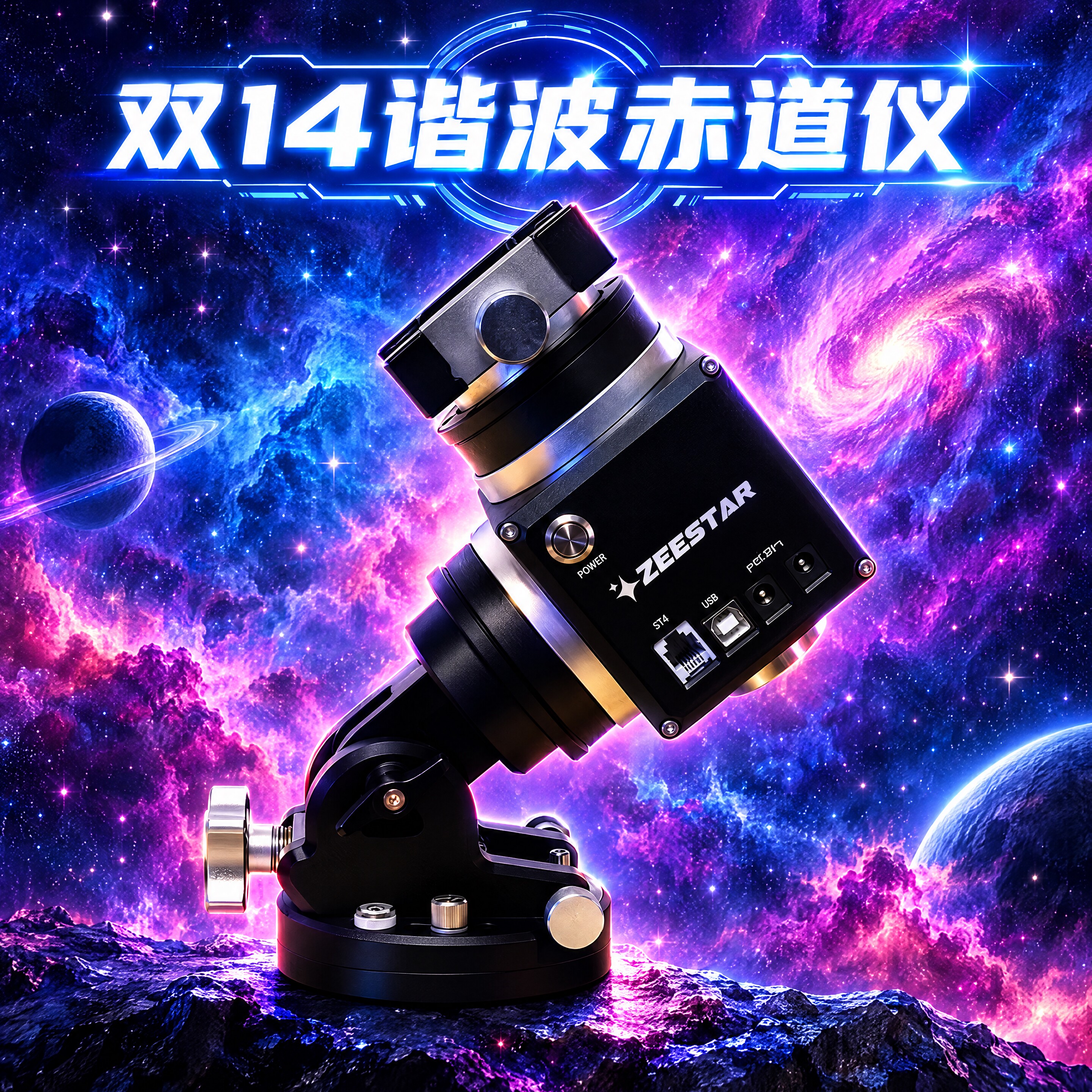 ZEESTAR极辰双14谐波赤道仪 双14 双14谐波赤道仪 天文雪王
