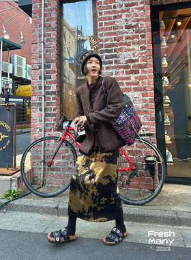 中古时髦榛果巧克力酱 限量面料 粗花呢编织小香西装高级质感外套