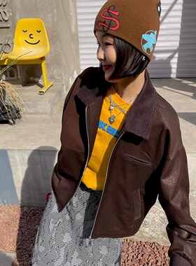 典藏版！时髦雅痞重工拼接乌木棕巴恩风哈灵顿外套高品质工装夹克