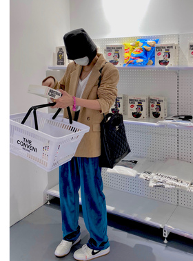 进口金丝绒阔腿裤秋冬高腰显瘦垂坠感休闲百搭直筒裤长裤拖地裤