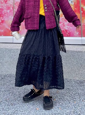 FreshMany法式老钱重工拼接鱼尾裙日系小众高级感春夏气质半身裙