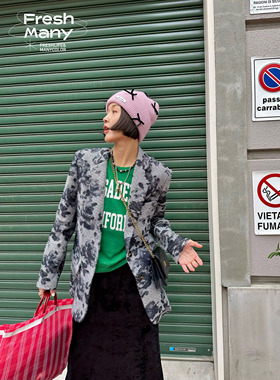 格雷玫瑰的诞生 独家法式浪漫提花西装 宽松显瘦高级感西服外套