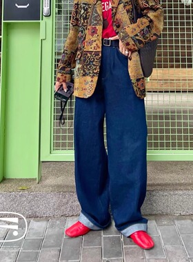 把松弛感焊在腿上！FreshMany独家水洗牛仔裤时髦原色复古拖地裤