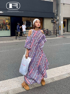 浪漫夏日连衣裙 法式 设计师面料度假裙 mode从小露香肩开始 Cozy