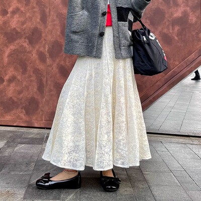 墙推！重磅镂空蕾丝刺绣半裙极简高级显瘦高腰鱼尾裙伞裙A字裙