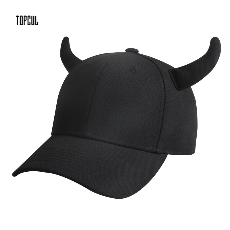 TOPCUL定制字黑牛角LOG帽子