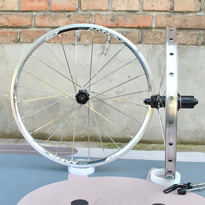 轱辘哥20寸406碟刹折叠车轮组太阳车圈koozer350棘轮花鼓协达扁条