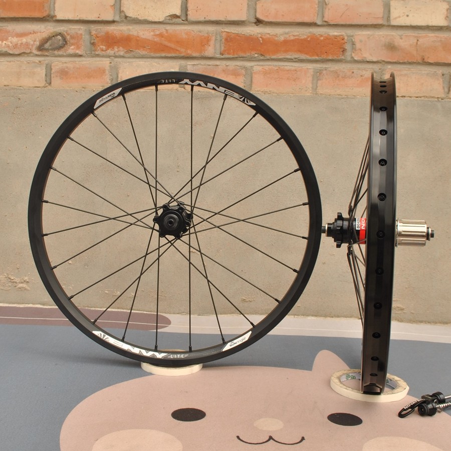 20寸406碟刹电助力轮组太阳车圈+久裕042轴+sapim辐条+dsn黑铜帽