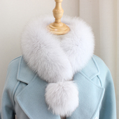 韩版 大毛球狐狸毛围巾百搭磁铁吸扣獭兔皮草围巾女冬季 女保暖舒适