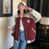 296A【秋装新款】2023款拼色减龄美式复古棒球服外套2333P140K198，女装短外套，浙宝296A