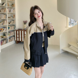 【新款现货】卡其色藏蓝拼接休闲半裙套装296A-8085-P195-K318,女装套装/套裙,浙宝296A, 【新款现货】卡其色藏蓝拼接休闲半裙套装296A-8085-P195-K318,女装套装/套裙,浙宝296A,