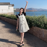 【新款】2023年夏装新款撞色小香风连衣裙23820P120K178，女装连衣裙，浙宝296A