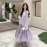 【新款】26夏季浅紫色拼接无袖连衣裙2B130-8163-P140-K248，女装连衣裙，浙宝296A