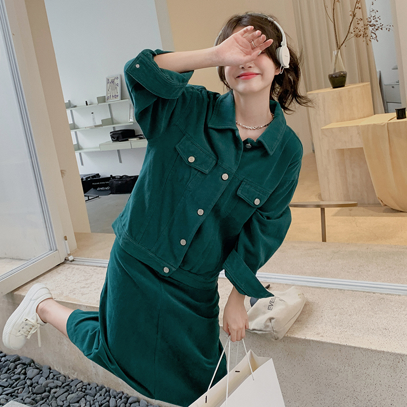 【现货】数据好!新款2023春季墨绿色半裙减龄套装2230P145K208,女装套装/套裙,浙宝296A 【现货】数据好!新款2023春季墨绿色半裙减龄套装2230P145K208,女装套装/套裙,浙宝296A