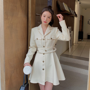 296A【新款现货】23秋款小香风高级感西装领连衣裙23802P145K198图片