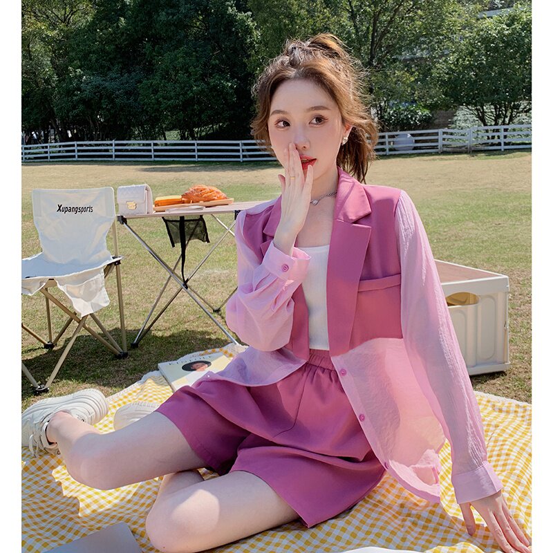 【现货】2023新款夏装撞色防晒服套装23813P125K178,女装套装/套裙,浙宝296A