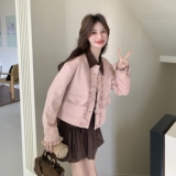 【新款现货】粉色麂皮绒半裙套装296A-8083-P205-K328，女装套装/套裙，浙宝296A