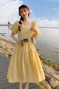 【新款现货】2023年夏装新款奶黄奶黄温柔风连衣裙23826P120K178图片