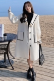【现货】2023冬季加厚新款毛呢海军领外套2140P175K248，女装毛呢外套，浙宝296A