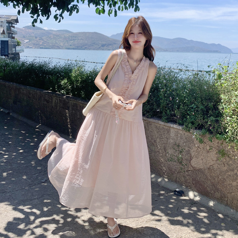 【26新款现货】仙气法式木耳边连衣裙2B130-2606-P145-K248,女装连衣裙,浙宝296A