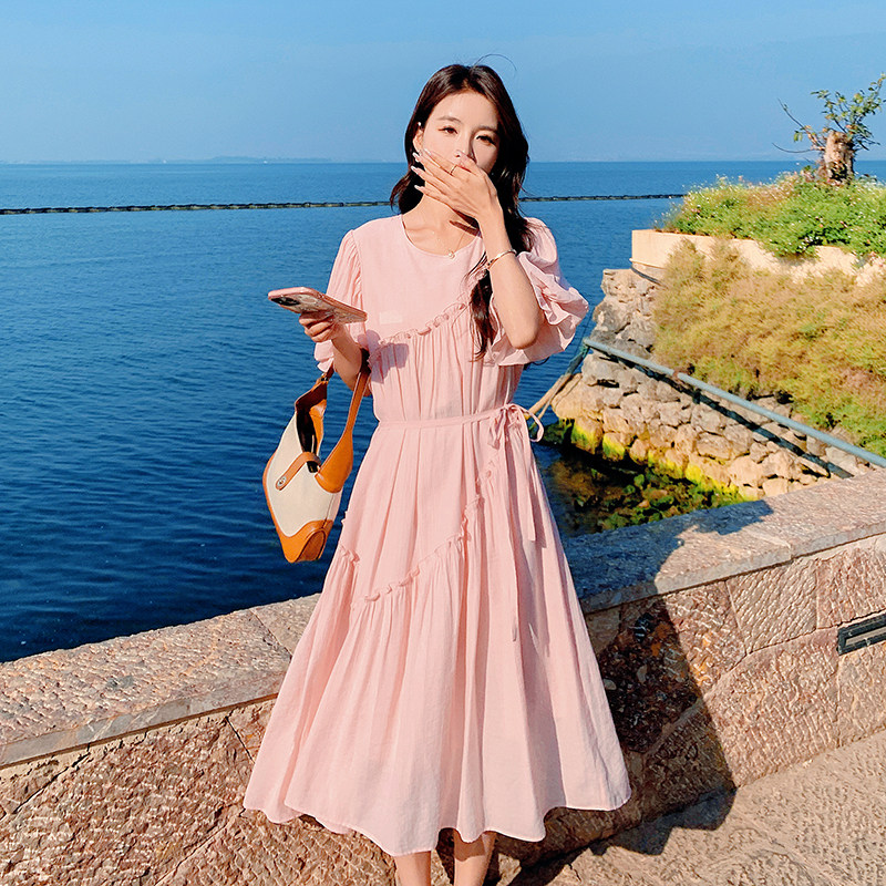 【新款现货】2023年夏装新款减龄粉嫩仙气连衣裙23829P125K178，女装连衣裙，浙宝296A