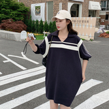 【新款现货】2023年夏装新款减龄拼色polo连衣裙23821P115K168，女装连衣裙，浙宝296A