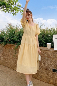 【新款现货】2023年夏装新款奶黄奶黄温柔风连衣裙23826P120K178图片