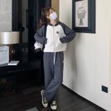 296A【秋季新款】2023撞色休闲减龄卫衣套装2343-P165-K218，女装运动套装，浙宝296A