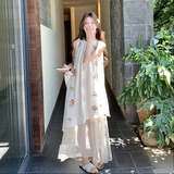 【26新款】挂脖刺绣仙气度假风连衣裙2B130-2607-P150-K258，女装连衣裙，浙宝296A