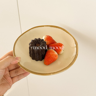 moodboard 日系黄色甜品碟 清新陶瓷蛋糕骨碟盘寿司茶点