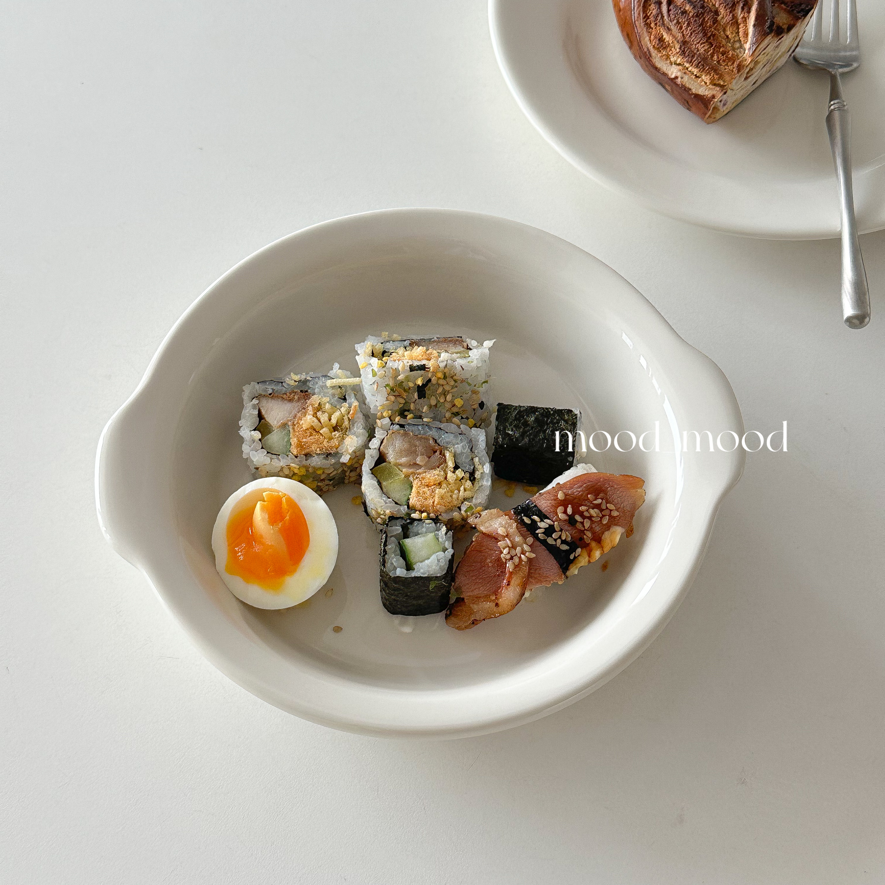 moodboard 乳白系列/双耳烤盘 厚实陶瓷商用西餐8寸餐盘韩式ins