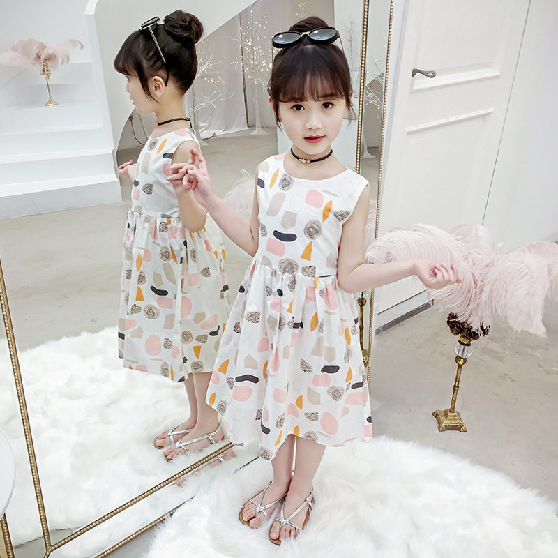 六一儿童节女童2026夏装新款棉质碎花连衣裙露肩无袖背心裙棉布裙