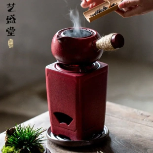 山楂红 炭炉煮茶烧水 老岩泥六方陶炉小火炉木炭烧炭酒精碳炉