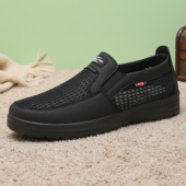 浅口老北京布鞋 鞋 轻便软底中老年爸爸鞋 一脚蹬老人鞋 子男透气网鞋