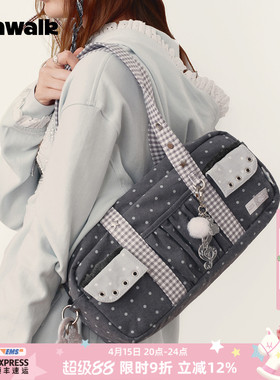 VANWALK lucky pony新款少女波点单肩包通勤百搭外出手提腋下包包