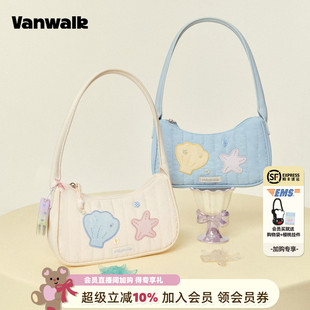 夏季 VANWALK泡泡島 少女出游單肩腋下包小眾設(shè)計(jì)云朵包手提法棍包