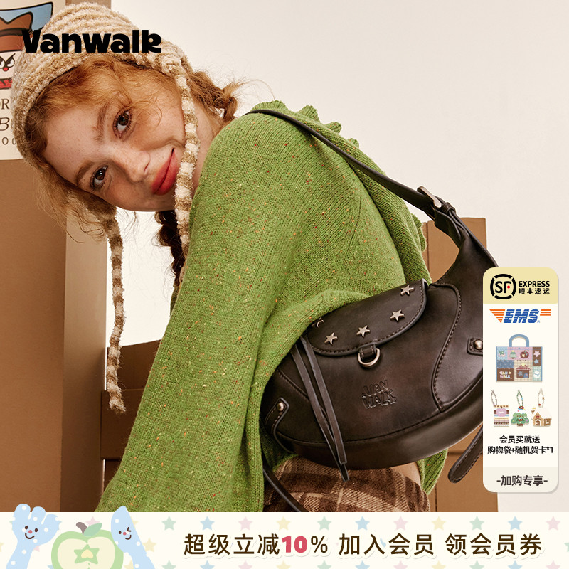 vanwalk/出走美式复古单肩斜跨包