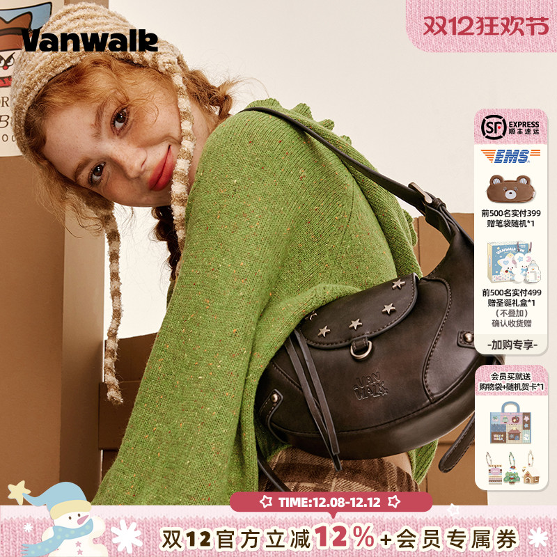 vanwalk/出走美式复古单肩斜跨包