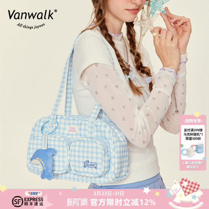 VANWALK泡泡岛 原创旅游斜挎单肩枕头包休闲轻便通勤托特手提