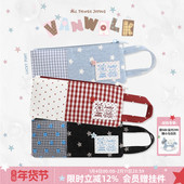 VANWALK lucky pony小众拼接设计学生笔袋女生拉链手提文具袋卡包