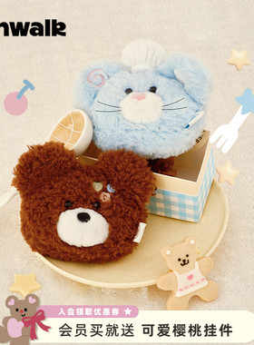 VANWALK松果部落 可爱迷你毛绒耳机包女生礼物包包挂件拉链零钱包