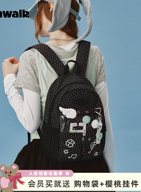 VANWALK happy band新款出游迷你小型背包女生休闲书包痛层双肩包