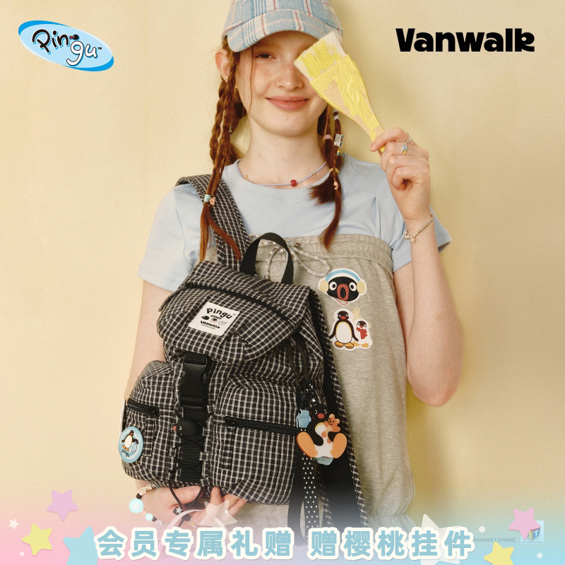 VANWALK/出走卡通企鹅双肩包背包图片