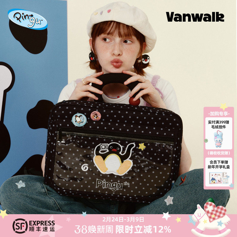 VANWALK Pingu小众设计企鹅双肩包女生ins休闲痛15